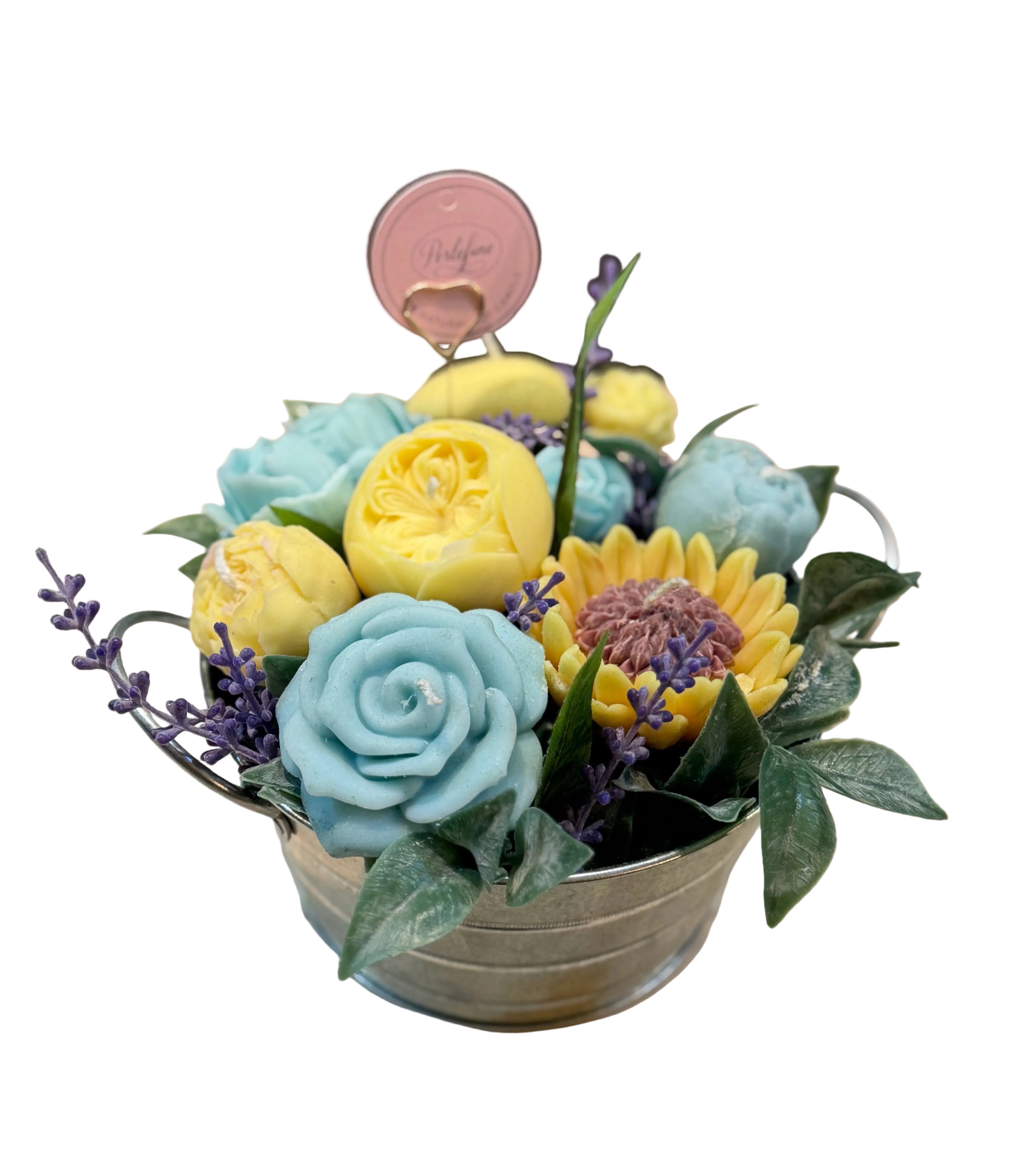 Bouquet Candle in zinken teiltje