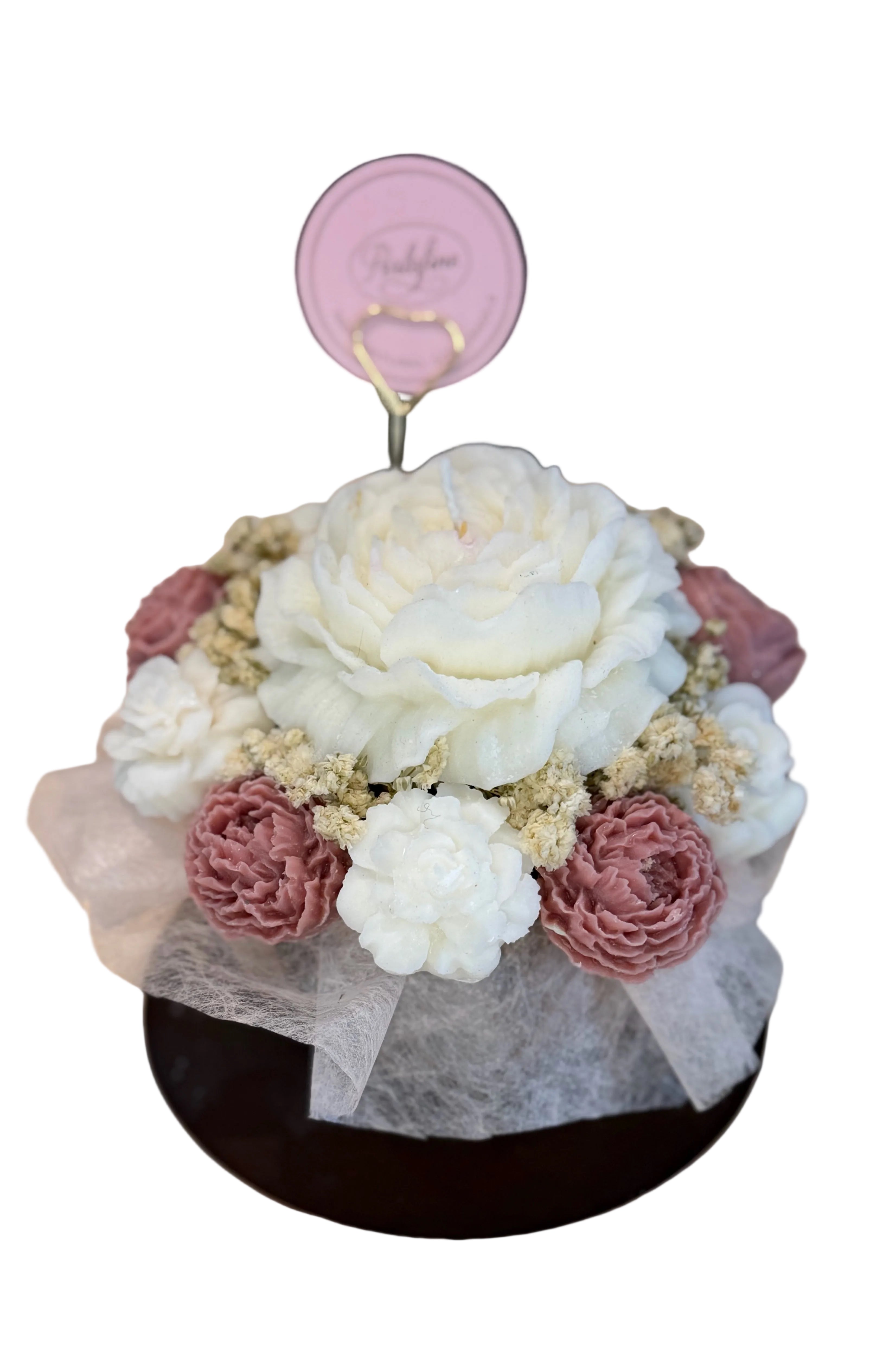 Bouquet Candle in schotel en kop