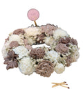 Bouquet Candle krans in taupe