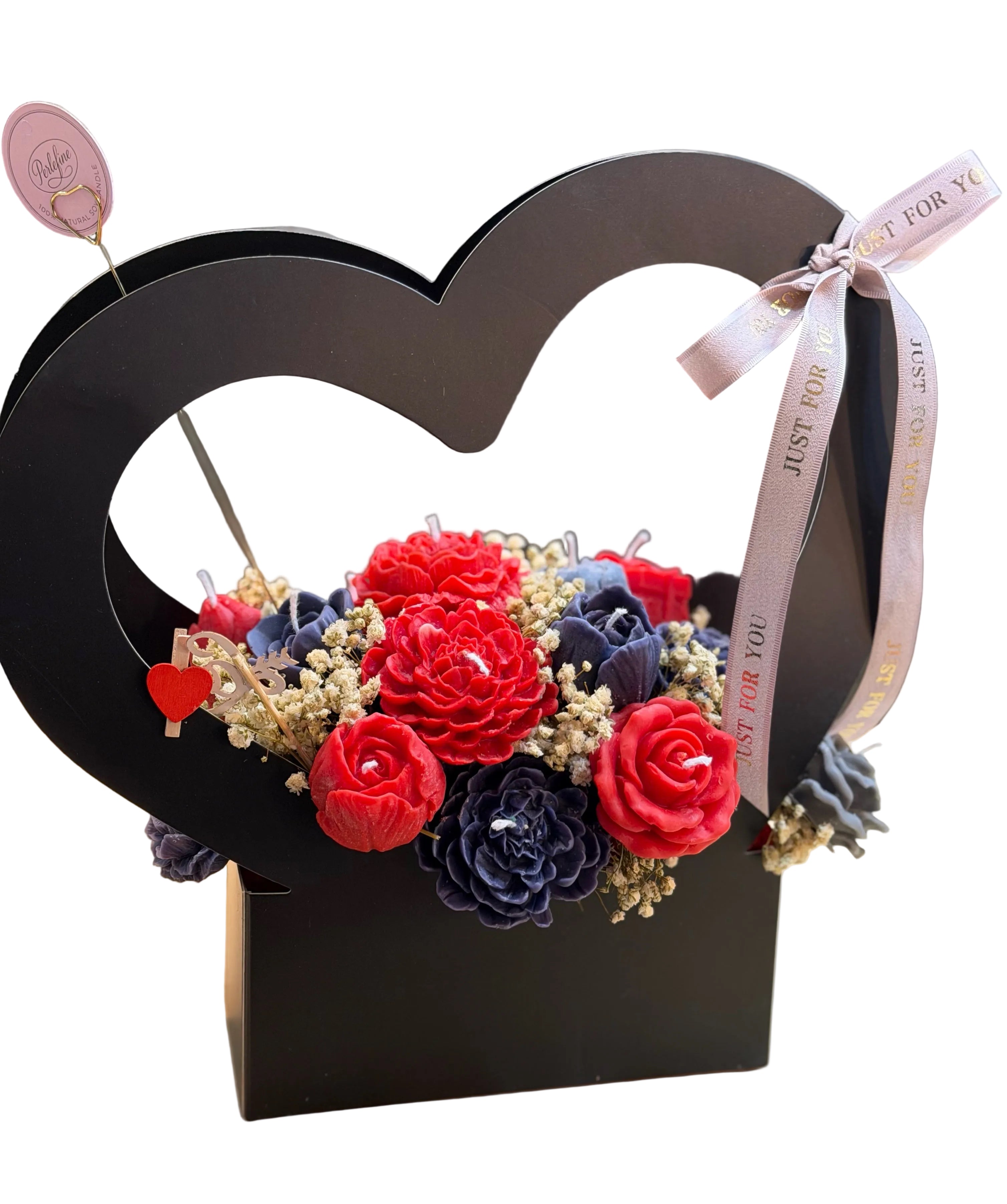Bouquet Candle in zwart hart